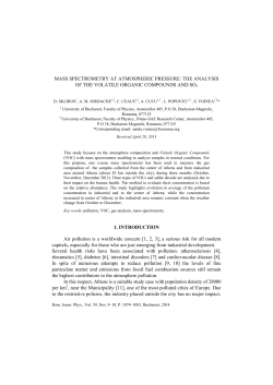 MASS SPECTROMETRY AT ATMOSPHERIC PRESSURE: THE