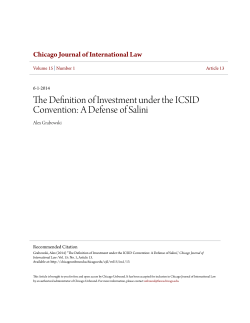 The Definition of Investment under the ICSID Convention