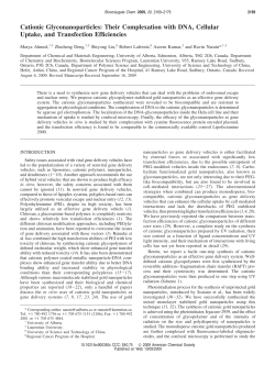 Cationic Glyconanoparticles: Their Complexation with DNA, Cellular