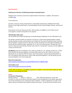 Announcements CSEA Board of Directors and NEA Representative