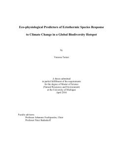 Eco-physiological Predictors of Ectothermic Species