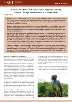 POLICY BRIEF Biomass in a Low-Carbon Economy: Resource