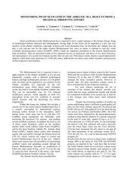 monitoring ph of seawater in the adriatic sea. results from a regional