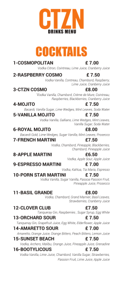 cocktails - CTZN Bar