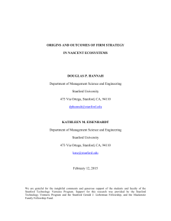 Origins and Outcomes of Firm Strategy in Nascent Ecosystems