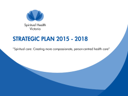 strategic plan 2015 - 2018 - Spiritual Health Victoria