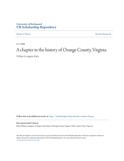 A chapter in the history of Orange County, Virginia