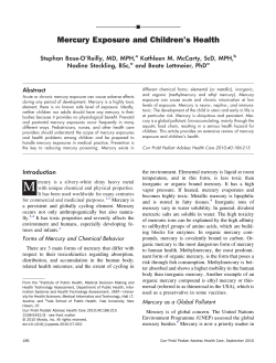 Mercury Exposure and Children`s Health
