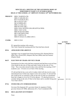 minutes of a meeting of the governing body of