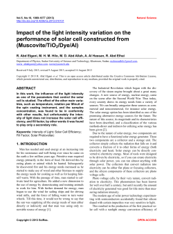 Impact of the light intensity variation on the performance of solar cell