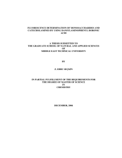 FLUORESCENCE DETERMINATION OF MONOSACCHARIDES