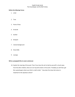 English Study Guide The Grasshopper and the Bell Cricket, Define