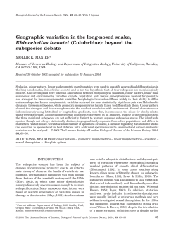 Geographic variation in the long-nosed snake