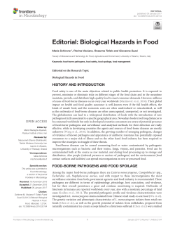 Editorial: Biological Hazards in Food