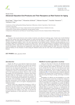 Introduction Advanced Glycation End Products and Their Receptors