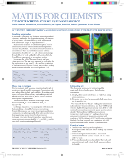 MATHS FOR CHEMISTS