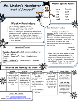 Ms. Linskey`s Newsletter