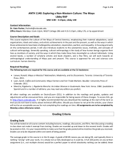 ANTH 1140: Exploring a Non-Western Culture: The Maya Libby RAP