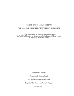 THE COLD WAR AND THE BIRTH OF THE BEAT GENERATION A