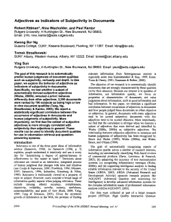 Adjectives as indicators of subjectivity in documents