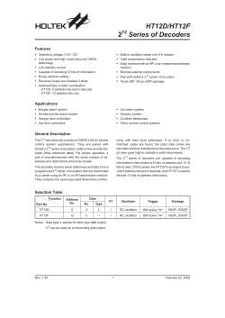 HT12D/HT12F 2 Series of Decoders