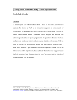 Talking about Economics using &ldquo;The Grapes of Wrath&rdquo; Paulo Reis