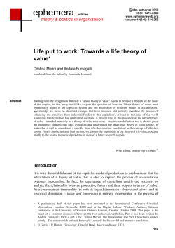 Life put to work - Ephemera Journal