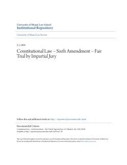 Constitutional Law -- Sixth Amendment -