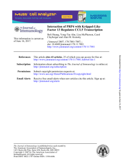 Factor 13 Regulates CCL5 Transcription Interaction of PRP4 with