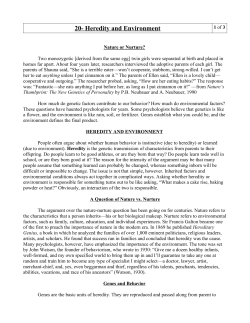 20- Heredity and Environment