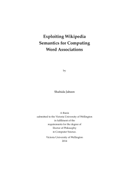 Exploiting Wikipedia Semantics for Computing Word Associations