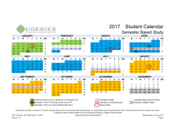 2017 Student Calendar