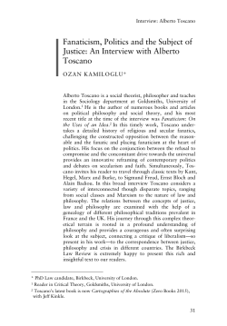 An Interview with Alberto Toscano