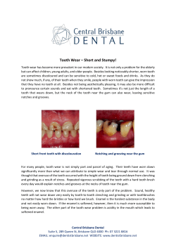 Tooth Wear &ndash; Short and Stumpy!