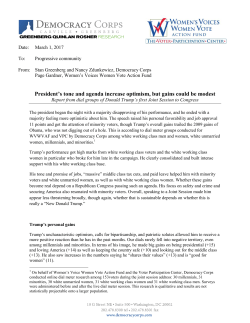 President`s tone and agenda increase optimism, but gains could be