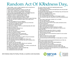 101 Kindness ideas for family, friends, co
