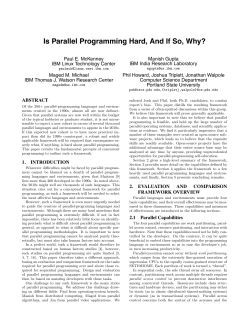 Is Parallel Programming Hard, And If So, Why?