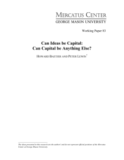Can Ideas be Capital - The University of Texas at Dallas