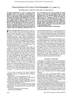 Characterization of Two Types of Fetal Hemoglobin