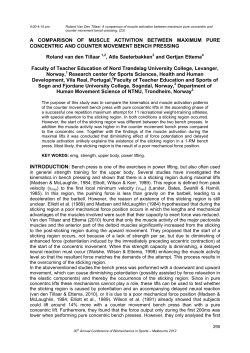 A COMPARISON OF MUSCLE ACTIVITION BETWEEN MAXIMUM