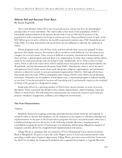 African Aid and Success: Four Keys By Susan Paganelli