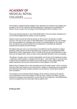 The Academy of Medical Royal Colleges which represents the