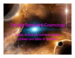 The Big Bang and Cosmology