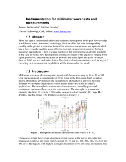 Instrumentation for millimeter wave tests and measurements
