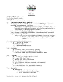 Lesson Plan Basic Food Safety Facts Follow