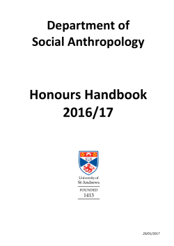 Honours Booklet 2016-17 - University of St Andrews