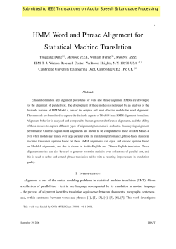HMM Word and Phrase Alignment for Statistical Machine Translation