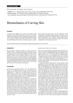 Biomechanics of Carving Skis - Schweizerische Gesellschaft f&uuml;r