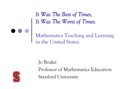 Boaler: Mathematics Teaching and Learning in the United States (ppt)