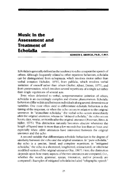 Music in the Assessment and Treatment of Echolalia